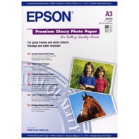 Epson Premium Glossy Photo Paper 255 g, A3 - 20 folhas 